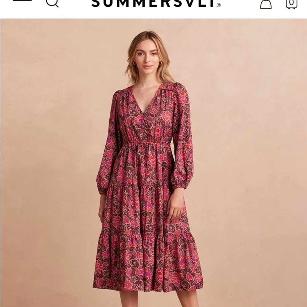 Summersalt Countryside Poplin Button Down Midi Dress